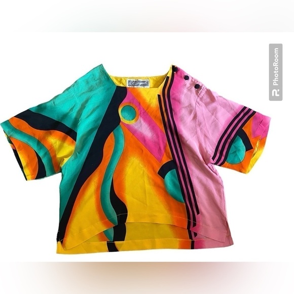 Pat Argenti Vintage 1980’s 100% Silk Blouse size L - Picture 3 of 7